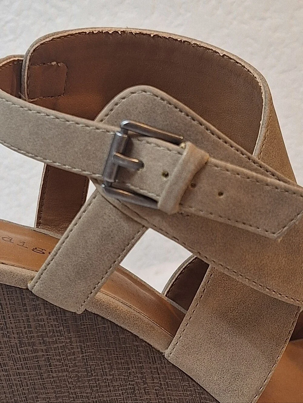 Indigo Rd. Tan Faux Suede Strappy Platform Wedge Sandals